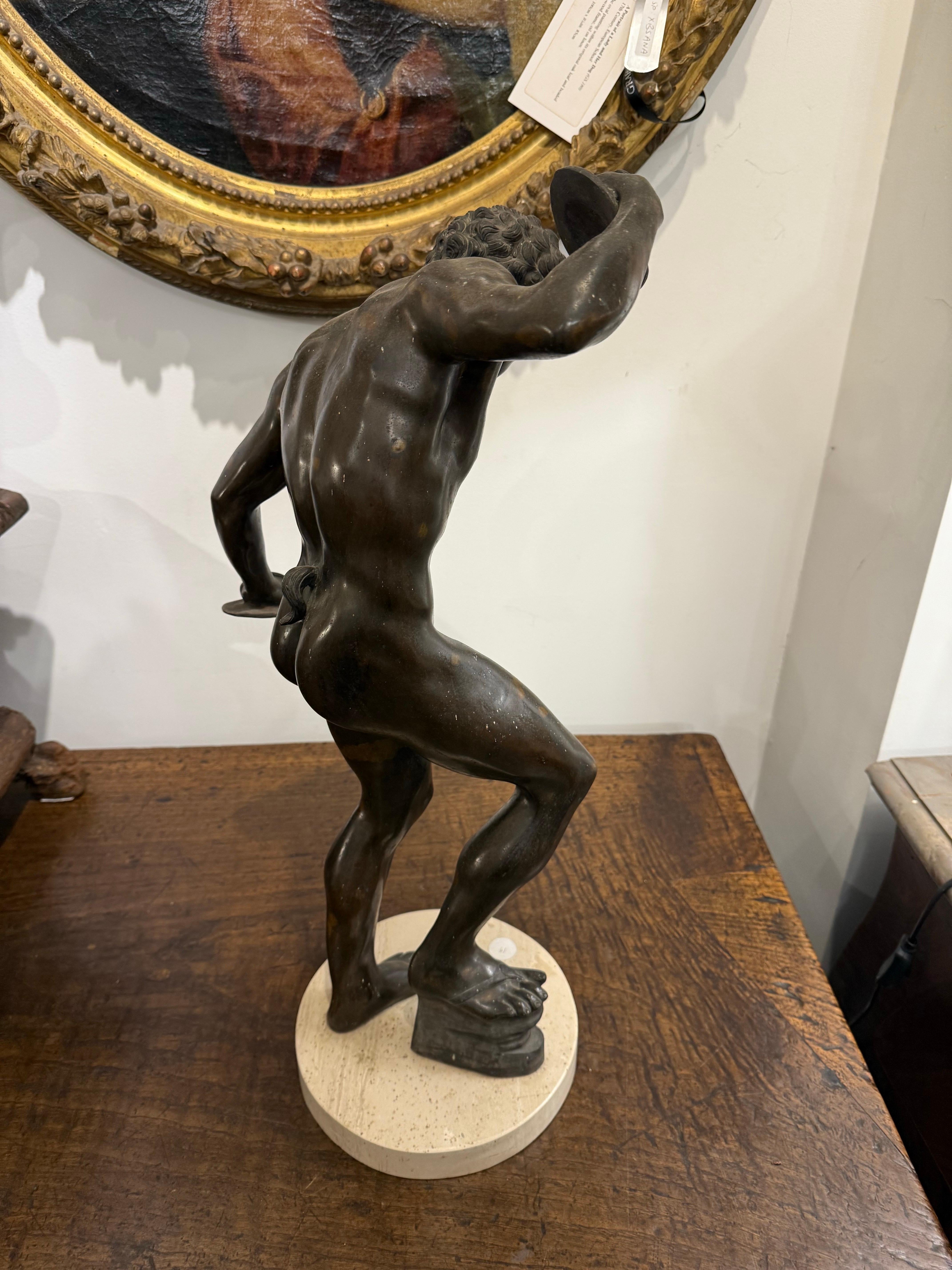 A Bronze Figure of a Faun Dancing with Clappers, 19th Century For Sale 1