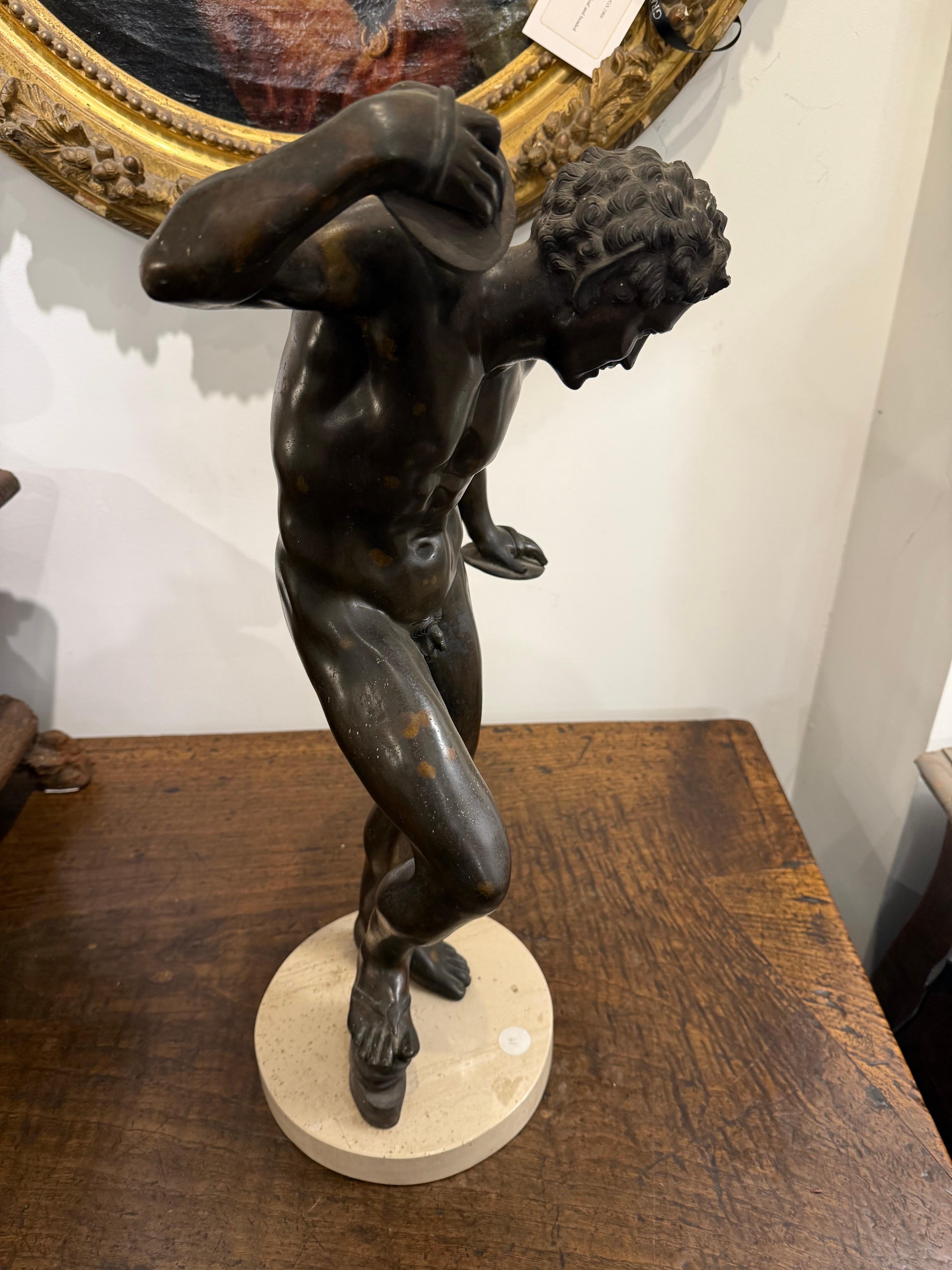 A Bronze Figure of a Faun Dancing with Clappers, 19th Century For Sale 2