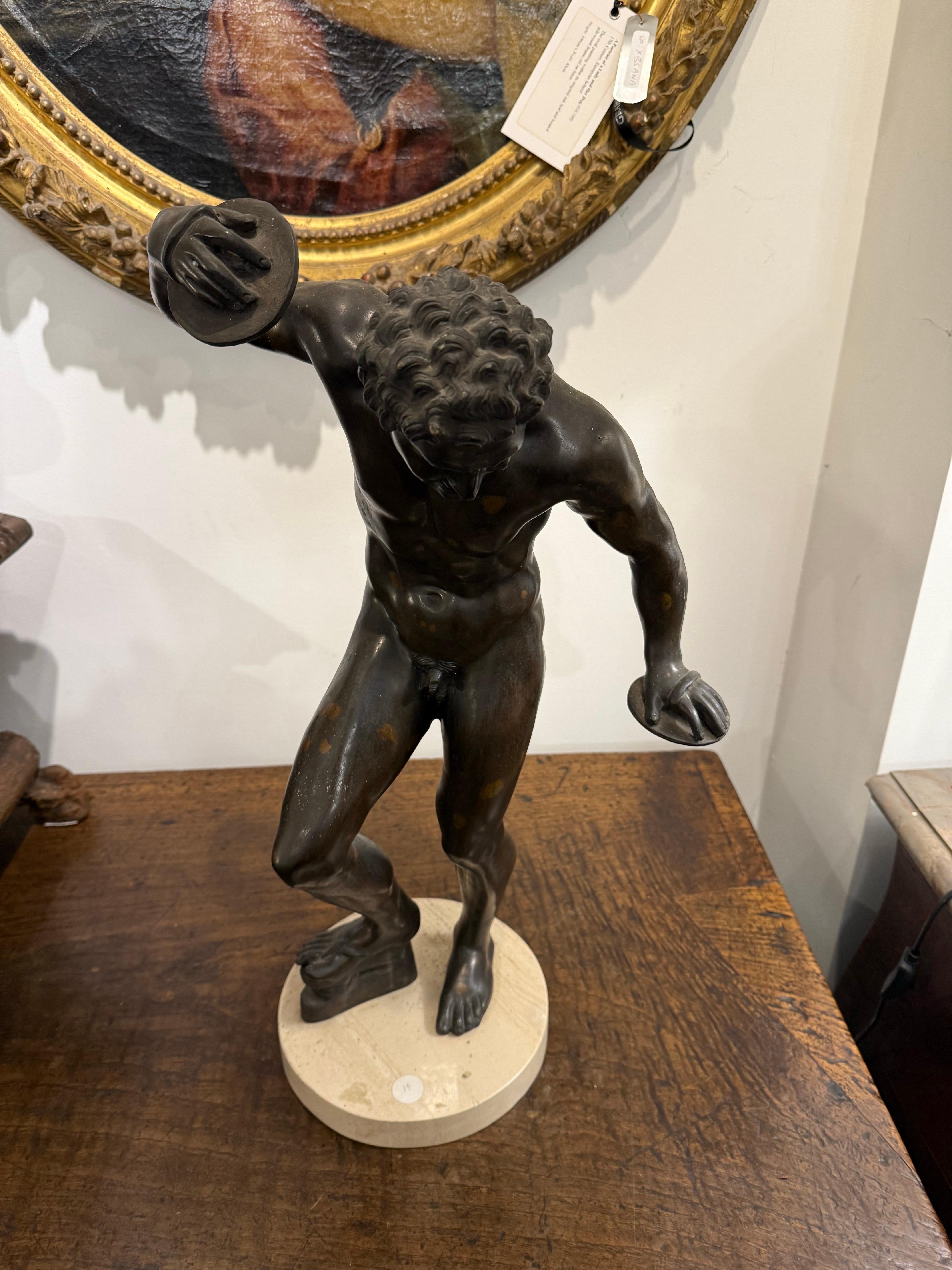 A Bronze Figure of a Faun Dancing with Clappers, 19th Century For Sale 3