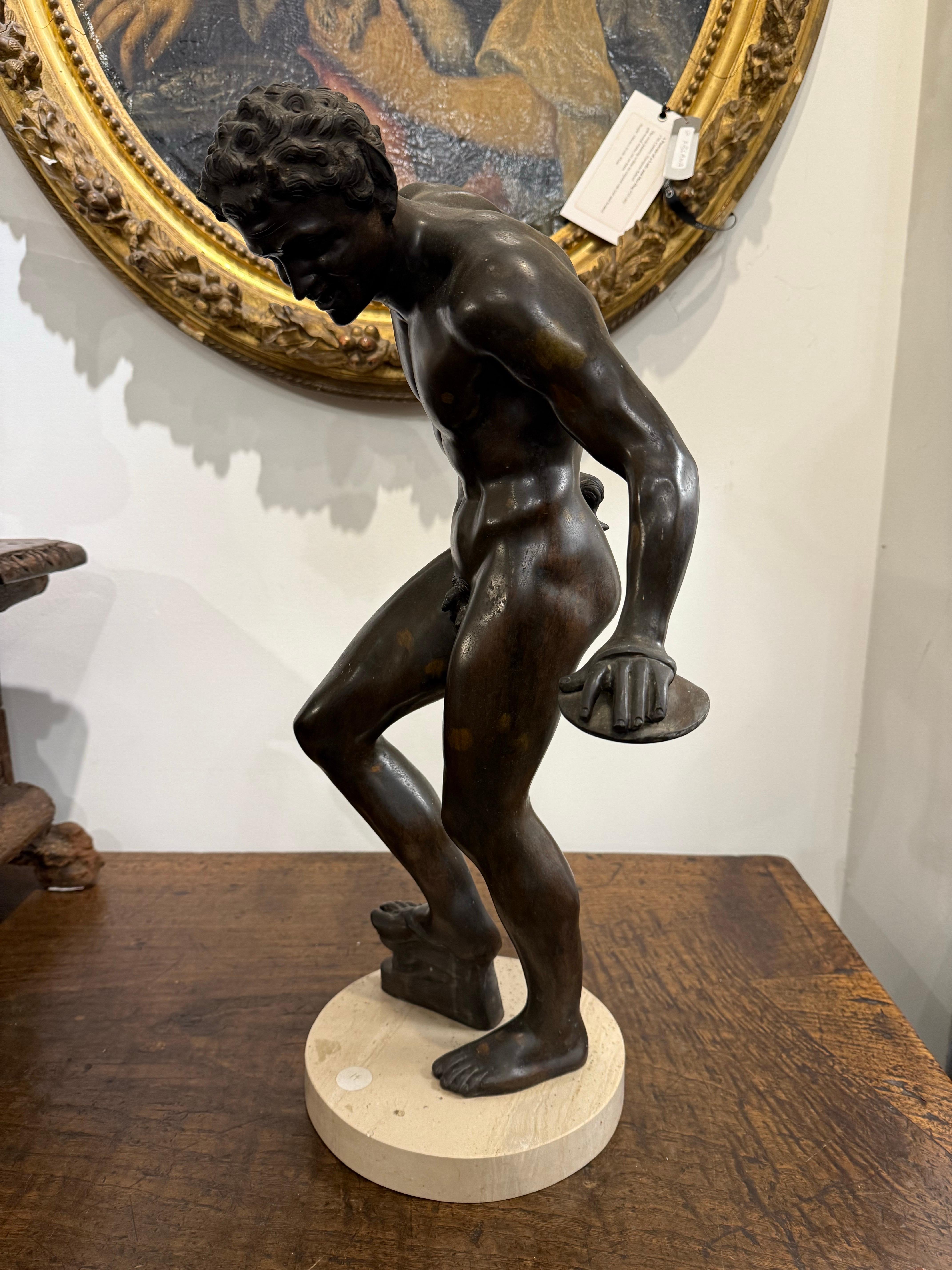 A Bronze Figure of a Faun Dancing with Clappers, 19th Century For Sale 4