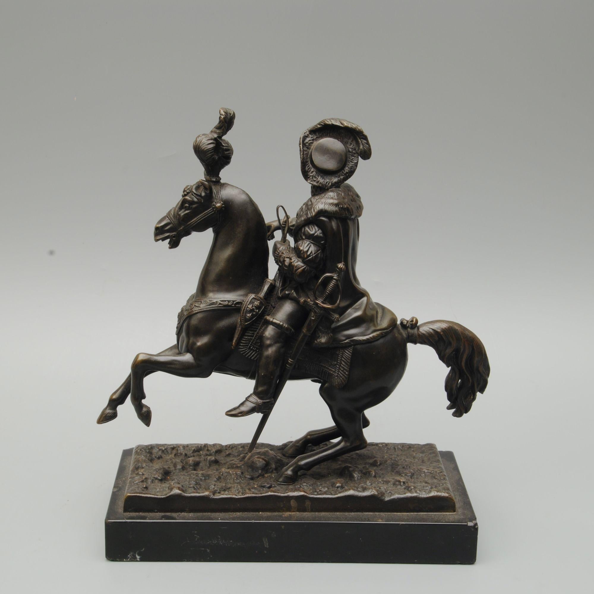 European Bronze Figure of Francois I on Horseback For Sale
