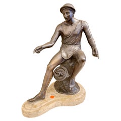 Antique A Bronze Figure of the 1st Century CE Roman ‘Fisherman’, 19th Century