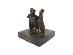 Figurina in bronzo di tre uomini ebrei in conversazione, Austria, fine XIX secolo