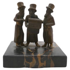 A Bronze Figurine of Three Jewish Men in Conversation, Austria late 19th Century