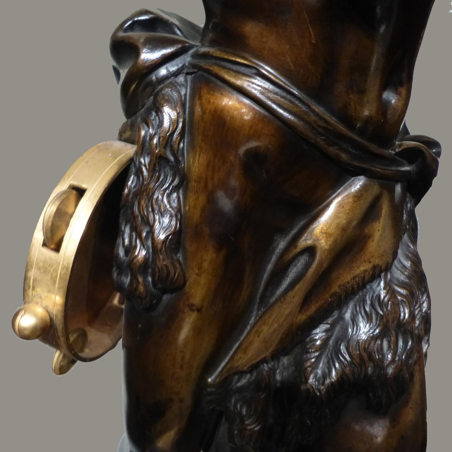 Stehleuchter aus Bronze nach einem Modell von Clodion, um 1880 (Vergoldet) im Angebot