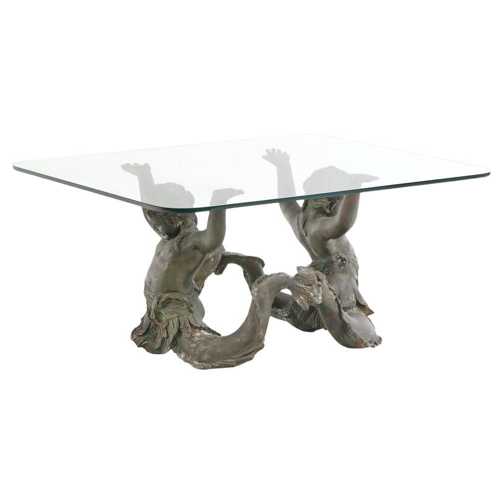 Un bronze  & Table basse en verre, A.C.C., Thaïlande. en vente