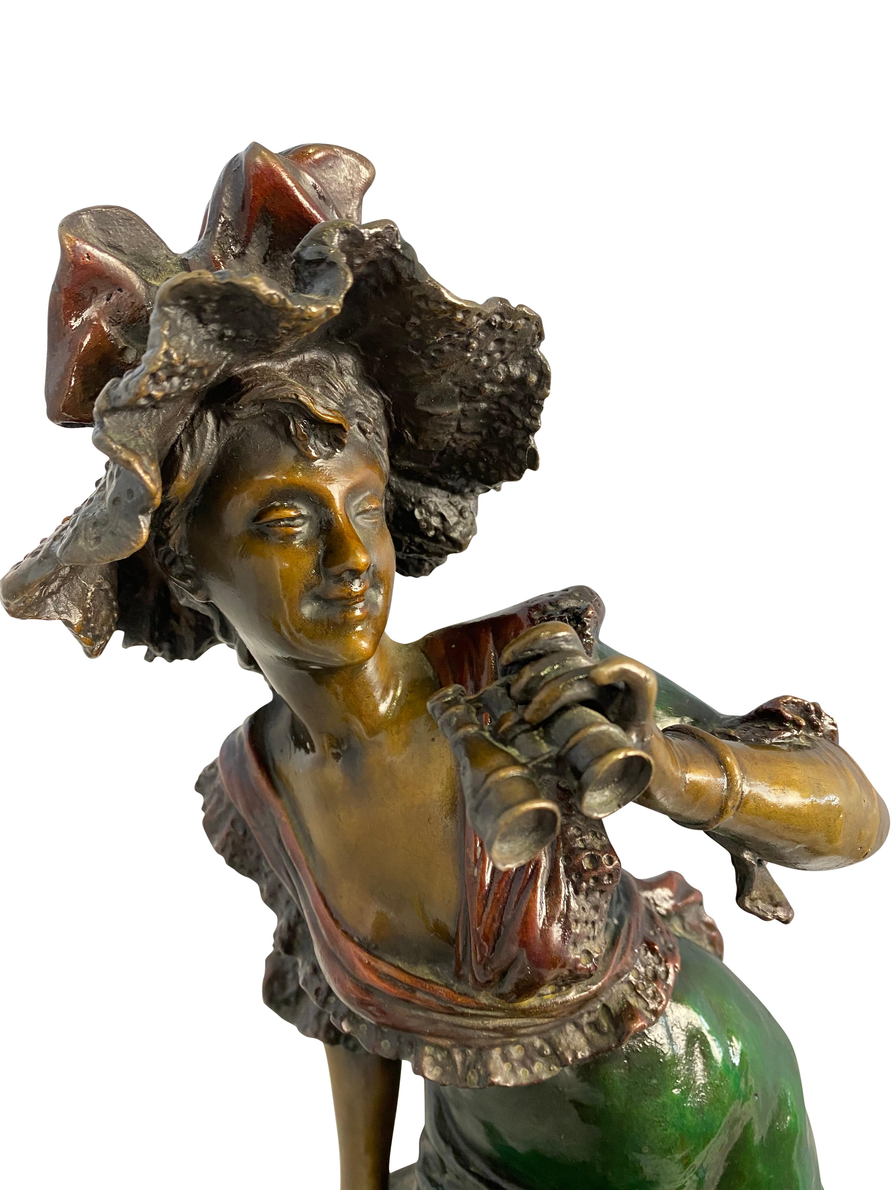 Bronze Lady, Signed 'Louis Hottot', 20th Century For Sale 4