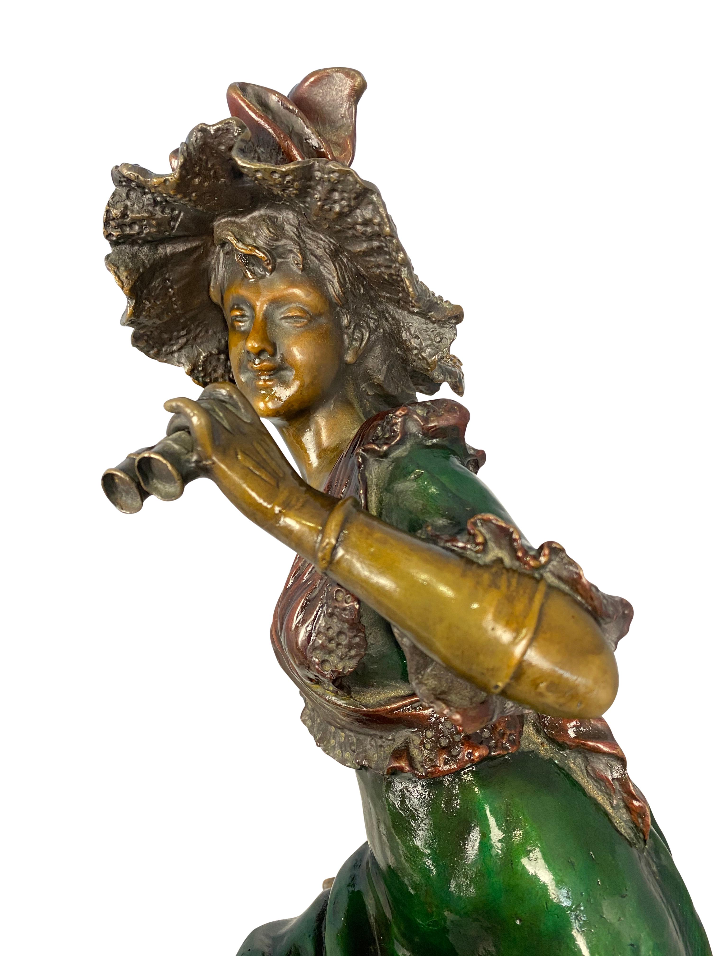 Bronze Lady, Signed 'Louis Hottot', 20th Century For Sale 5