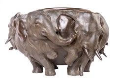 A Bronze Meiji Period Elephant Jardiniere