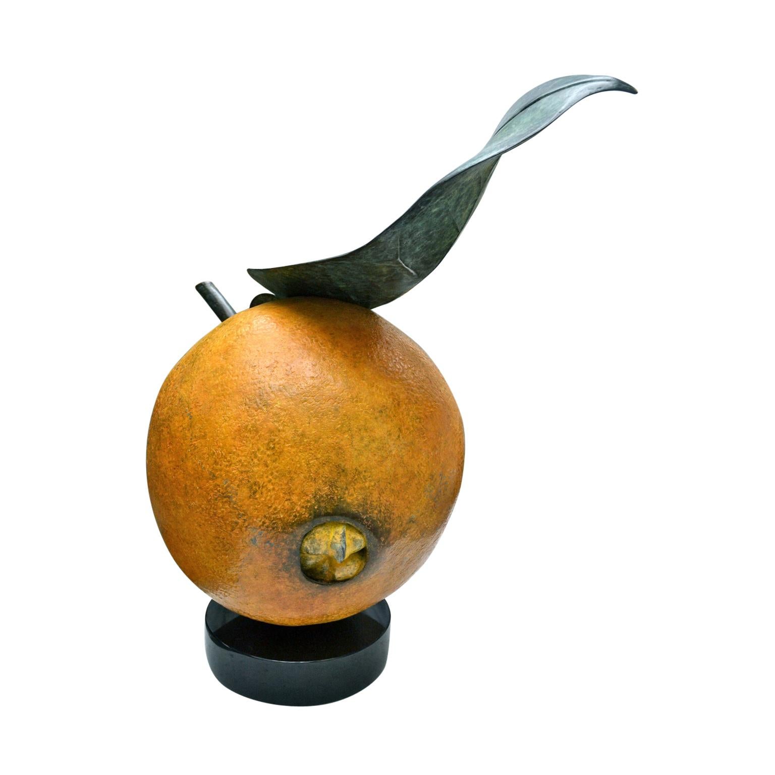 Modern Bronze Navel Orange by Luis Montoya and Leslie Ortiz Known as Popliteo