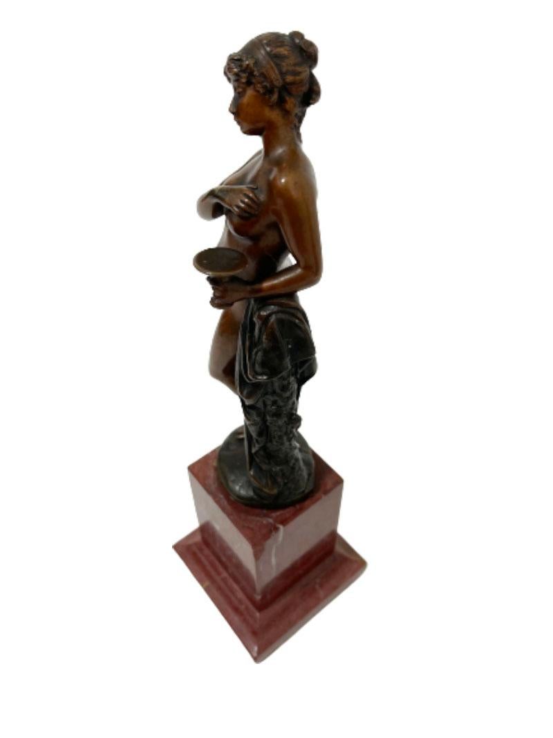 Femme nue debout en bronze de style néoclassique, par Felix Görling en vente 2
