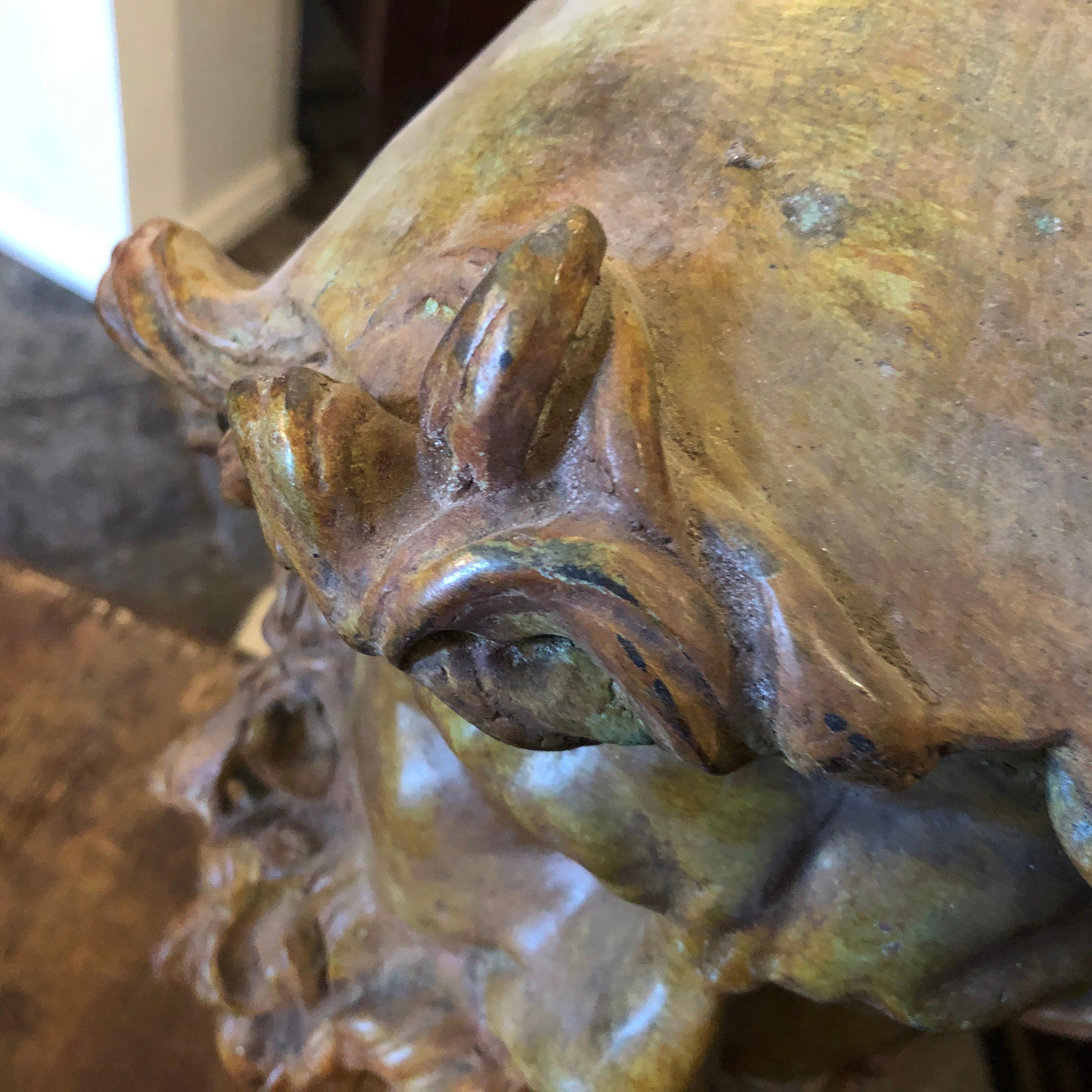 1950s Neoclassical Bronze Italian Head of Ulysses Figure 2