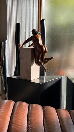 A bronze nude sculpture by Gene Adcock, signed, 20th century