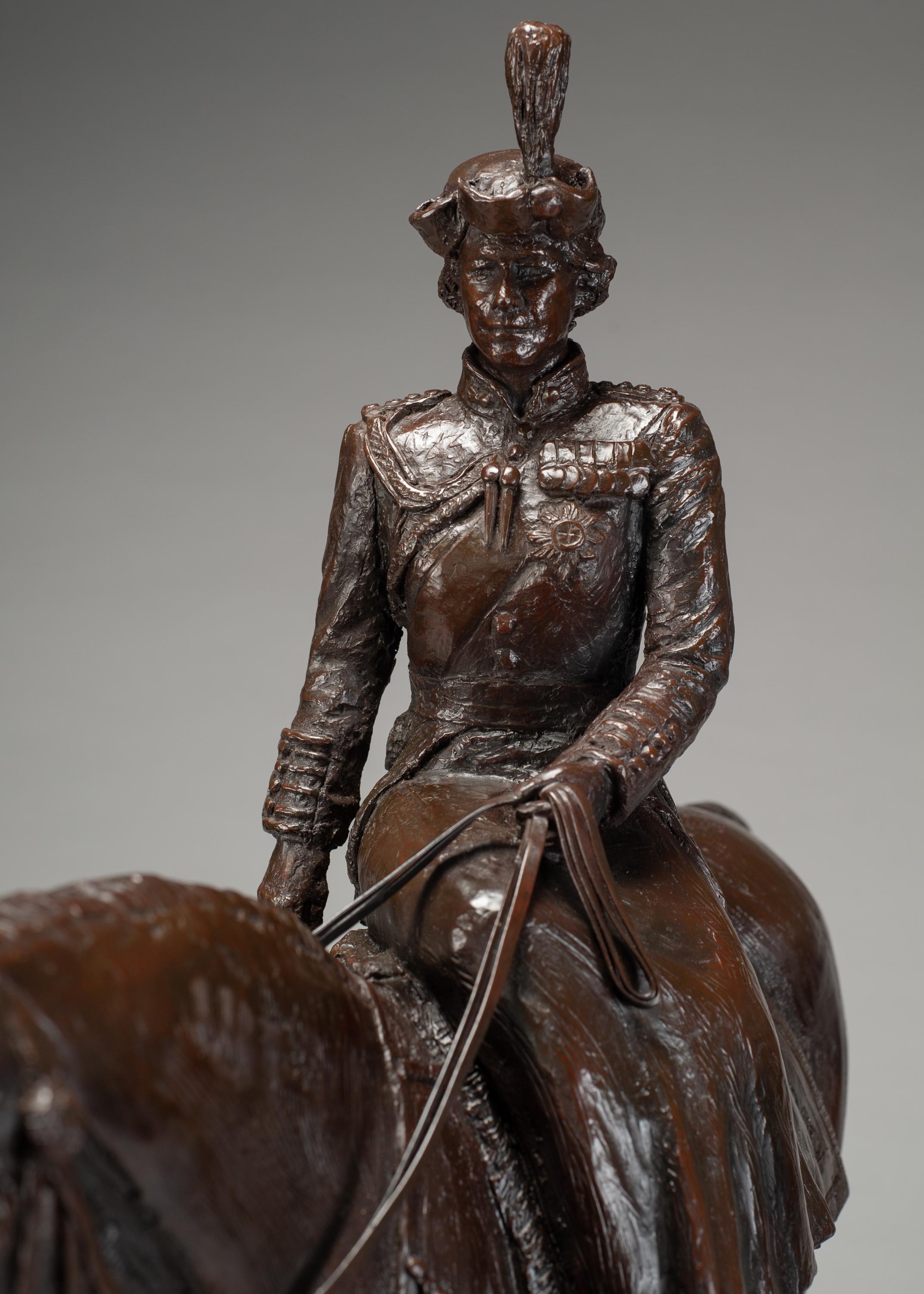 A bronze of Queen Elizabeth II Trooping the Colour by Amy Goodman For Sale 3