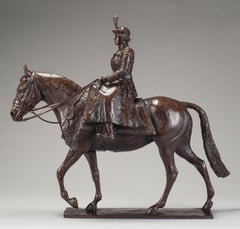 A bronze of Queen Elizabeth II Trooping the Colour by Amy Goodman