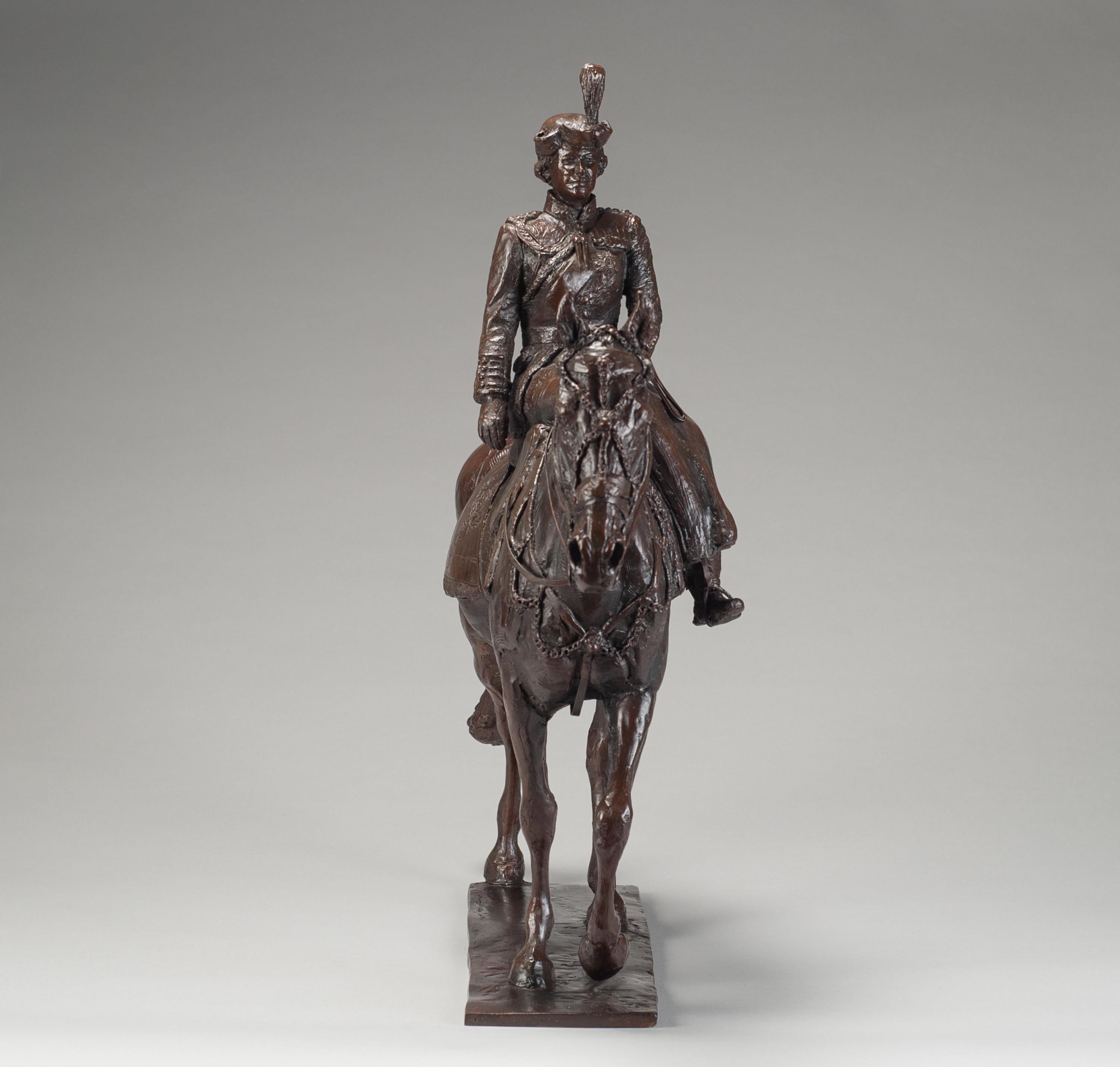 A bronze of Queen Elizabeth II Trooping the Colour by Amy Goodman For Sale 1
