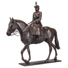 A bronze of Queen Elizabeth II Trooping the Colour by Amy Goodman
