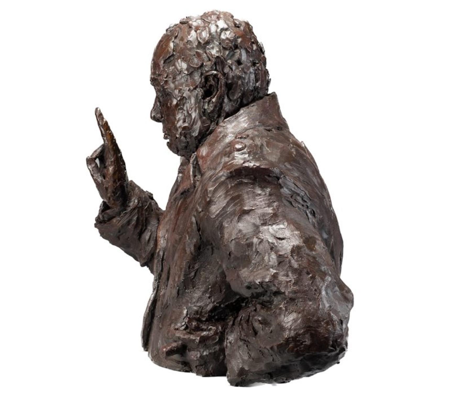 A bronze portrait of Sir Winston Churchill by Rufus Martin, 2023 In Excellent Condition For Sale In Lymington, Hampshire