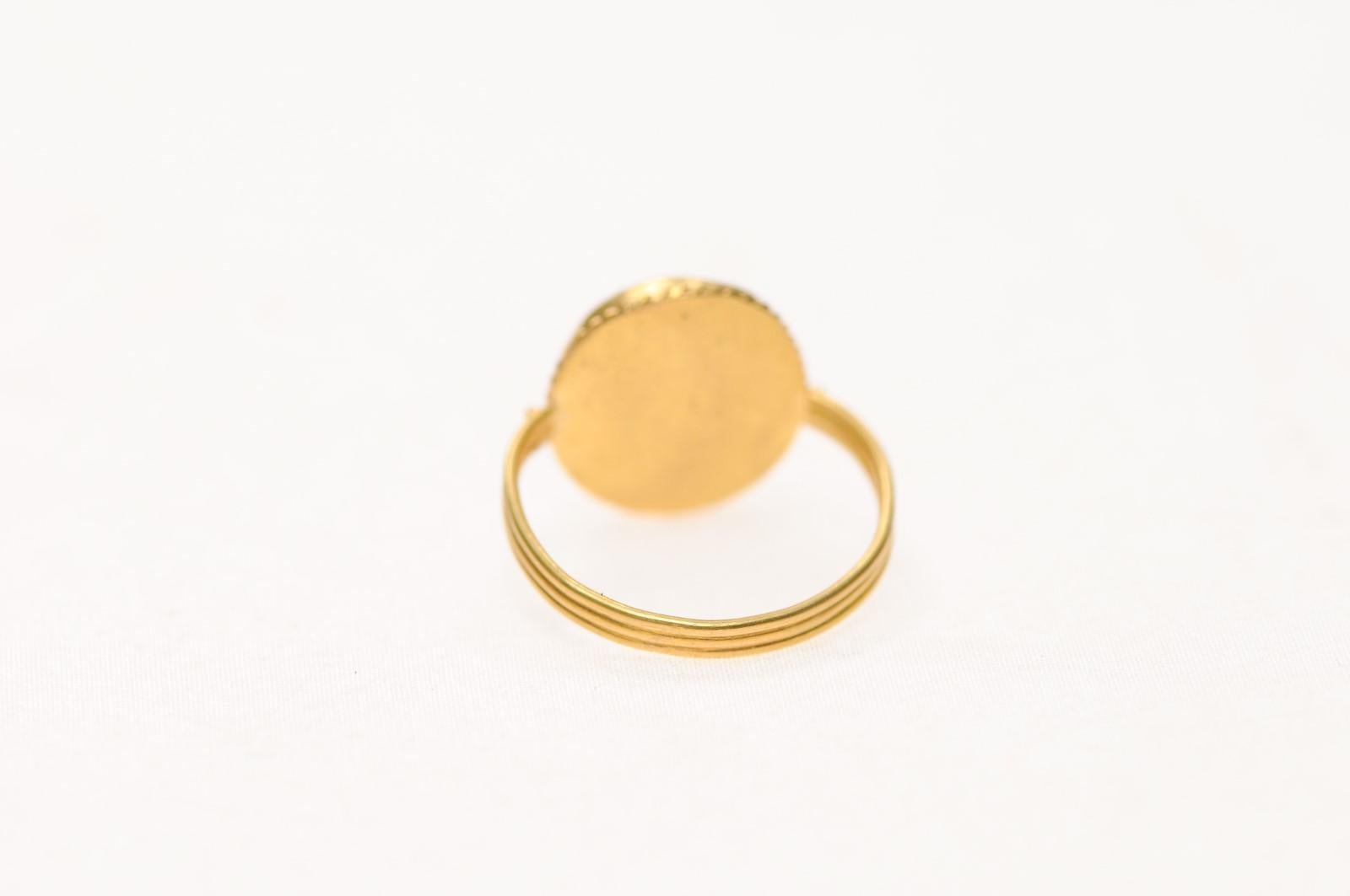 A Bronze Roman Coin as ring w 21K For Sale 4