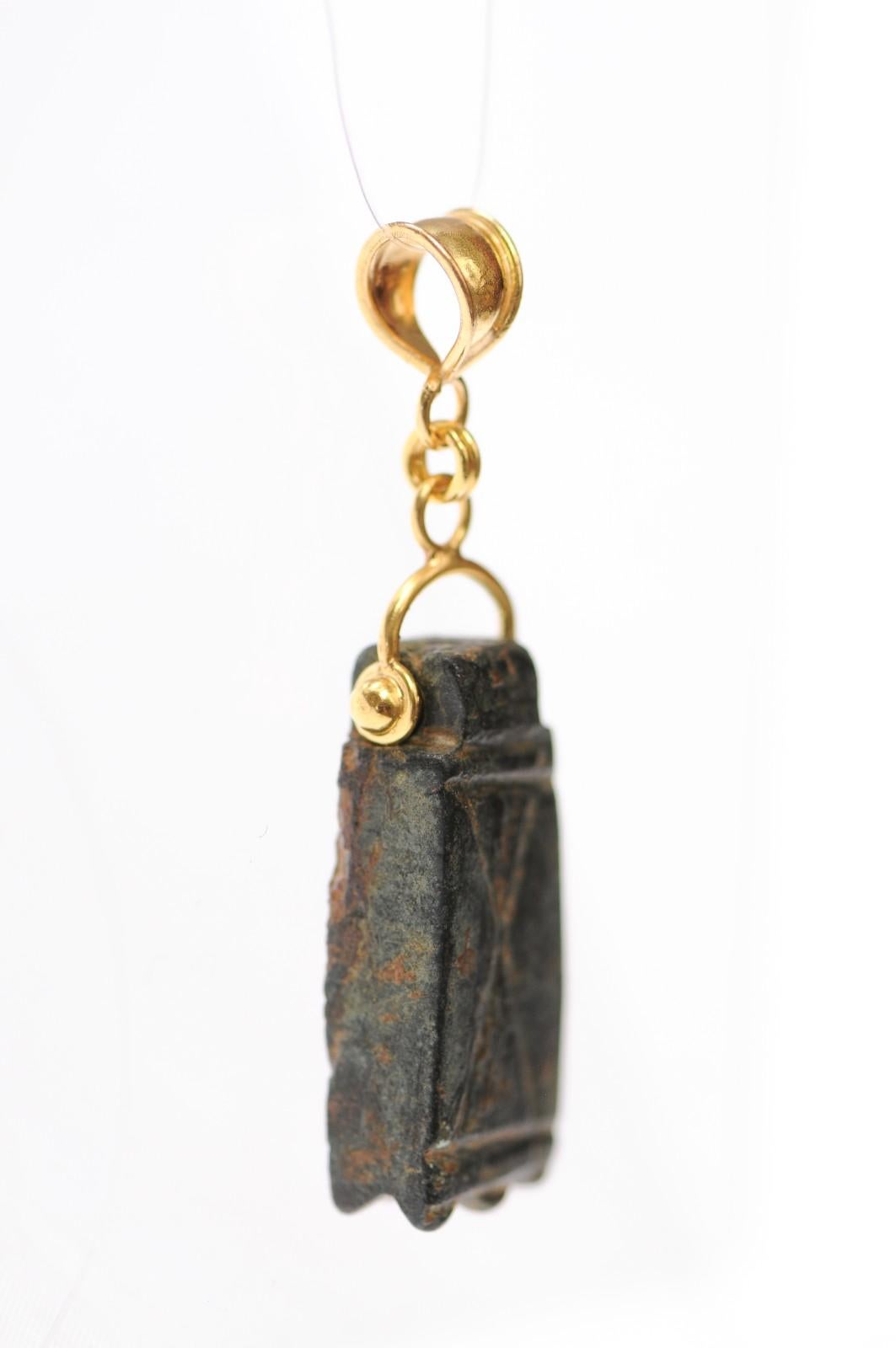 A Bronze Roman Pendant w/ 21K trim For Sale 6