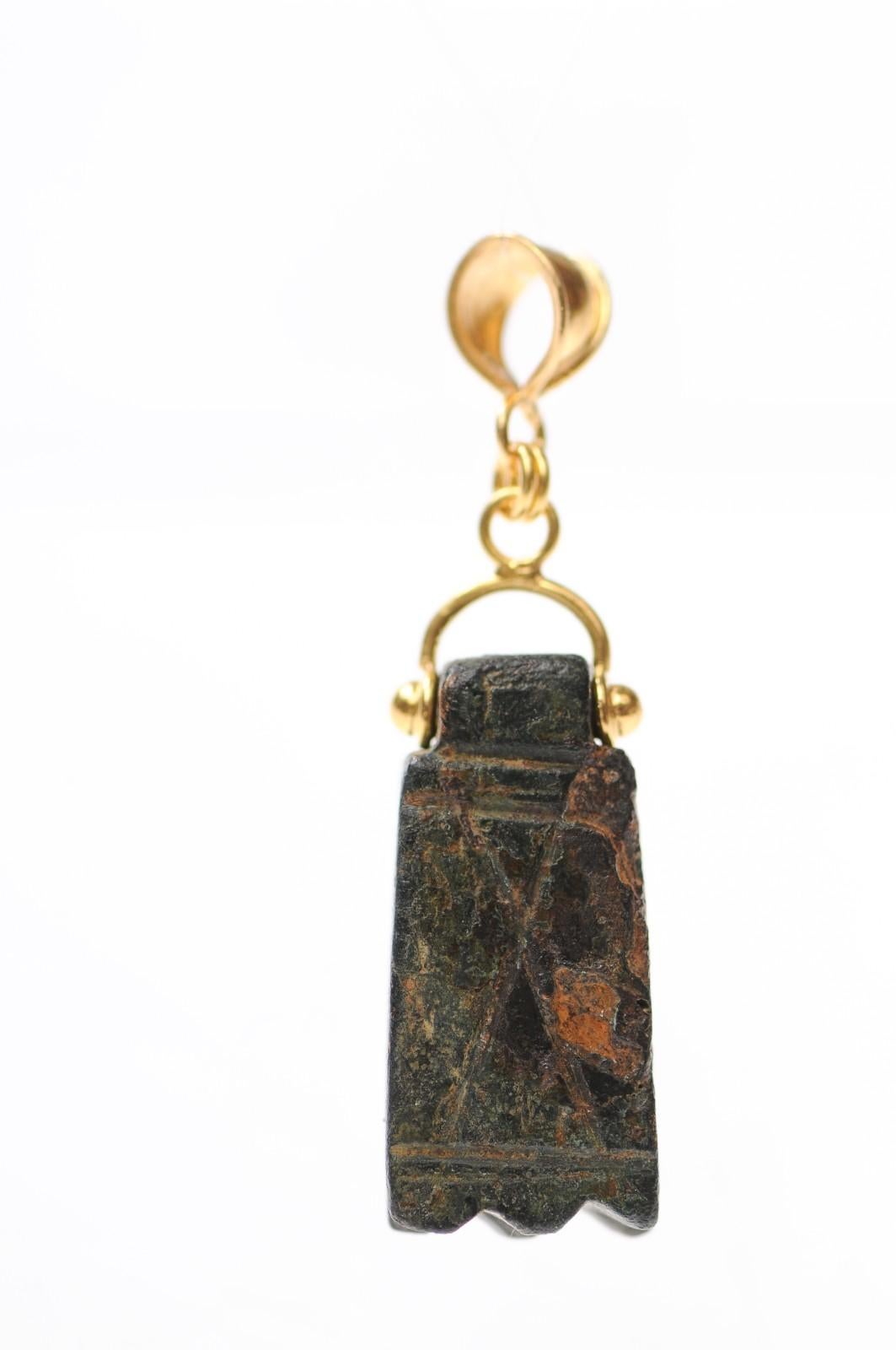 Women's or Men's A Bronze Roman Pendant w/ 21K trim For Sale