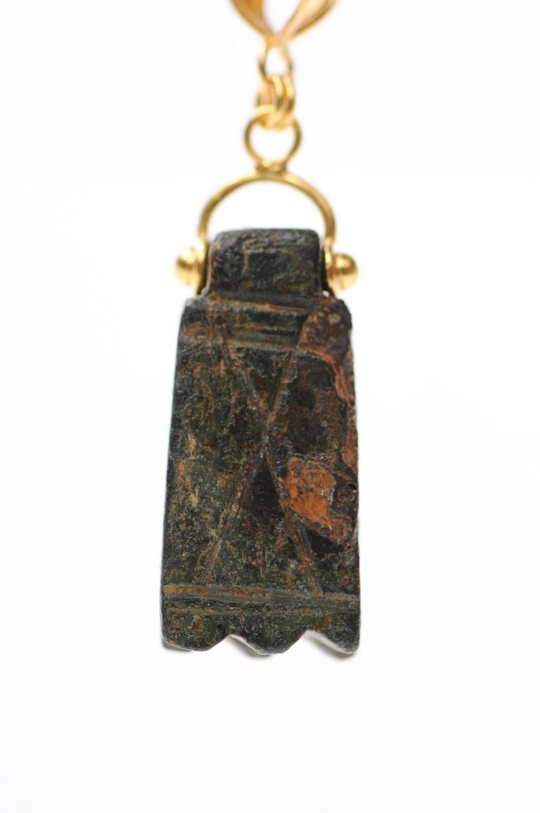 A Bronze Roman Pendant w/ 21K trim For Sale 2
