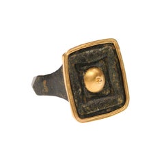 Bague romaine en bronze et or 21K