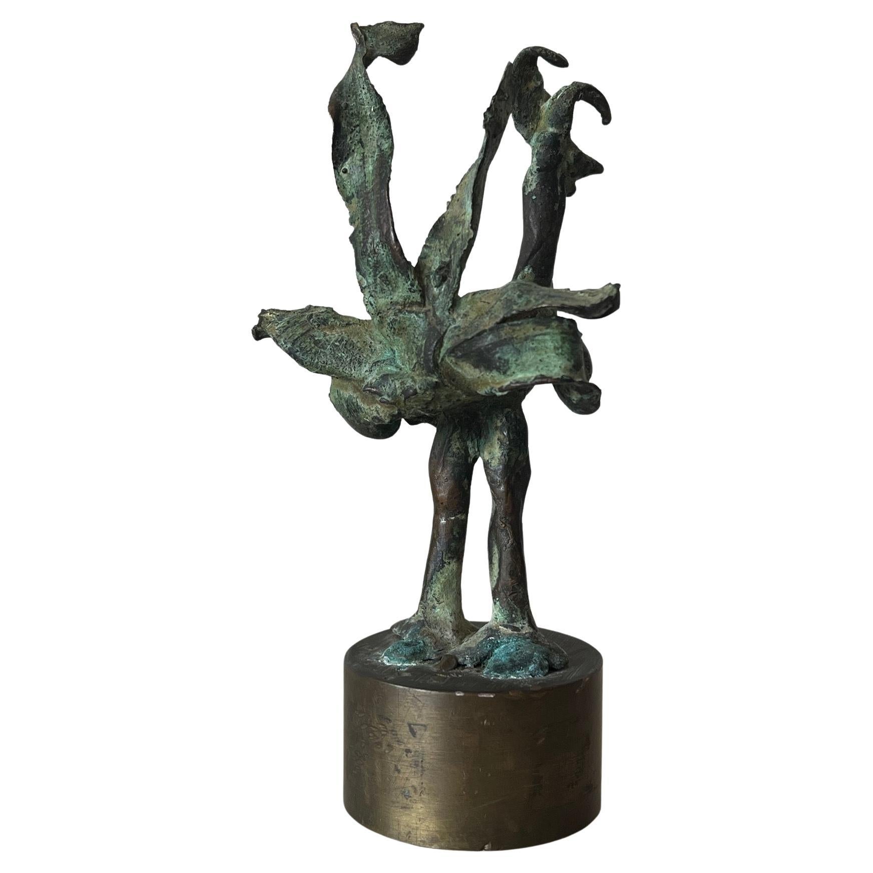 Mid-Century Modern Bronze Rooster by Anne Van Kleeck For Sale