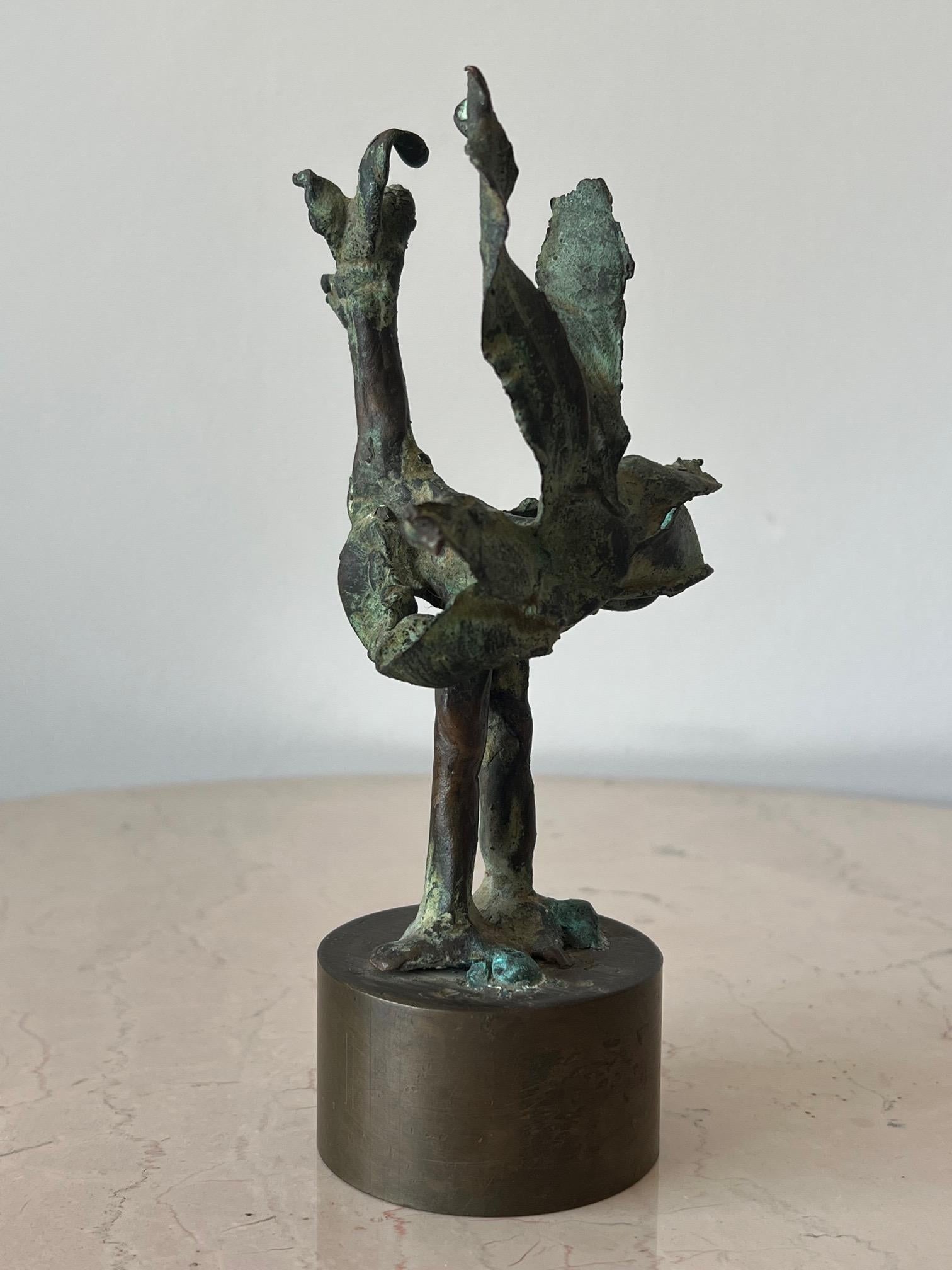 Bronze Rooster by Anne Van Kleeck In Good Condition For Sale In St.Petersburg, FL