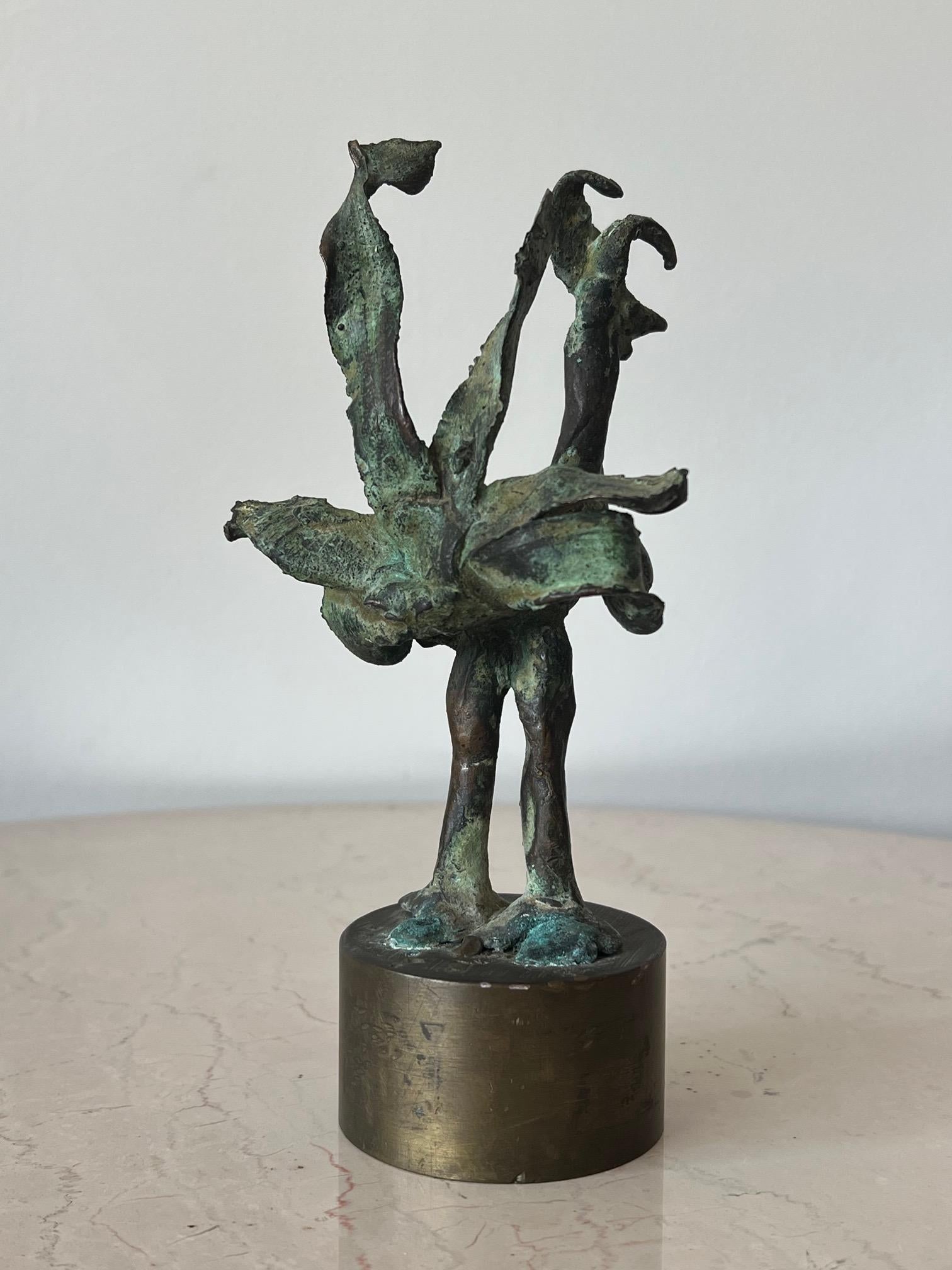 Mid-20th Century Bronze Rooster by Anne Van Kleeck For Sale