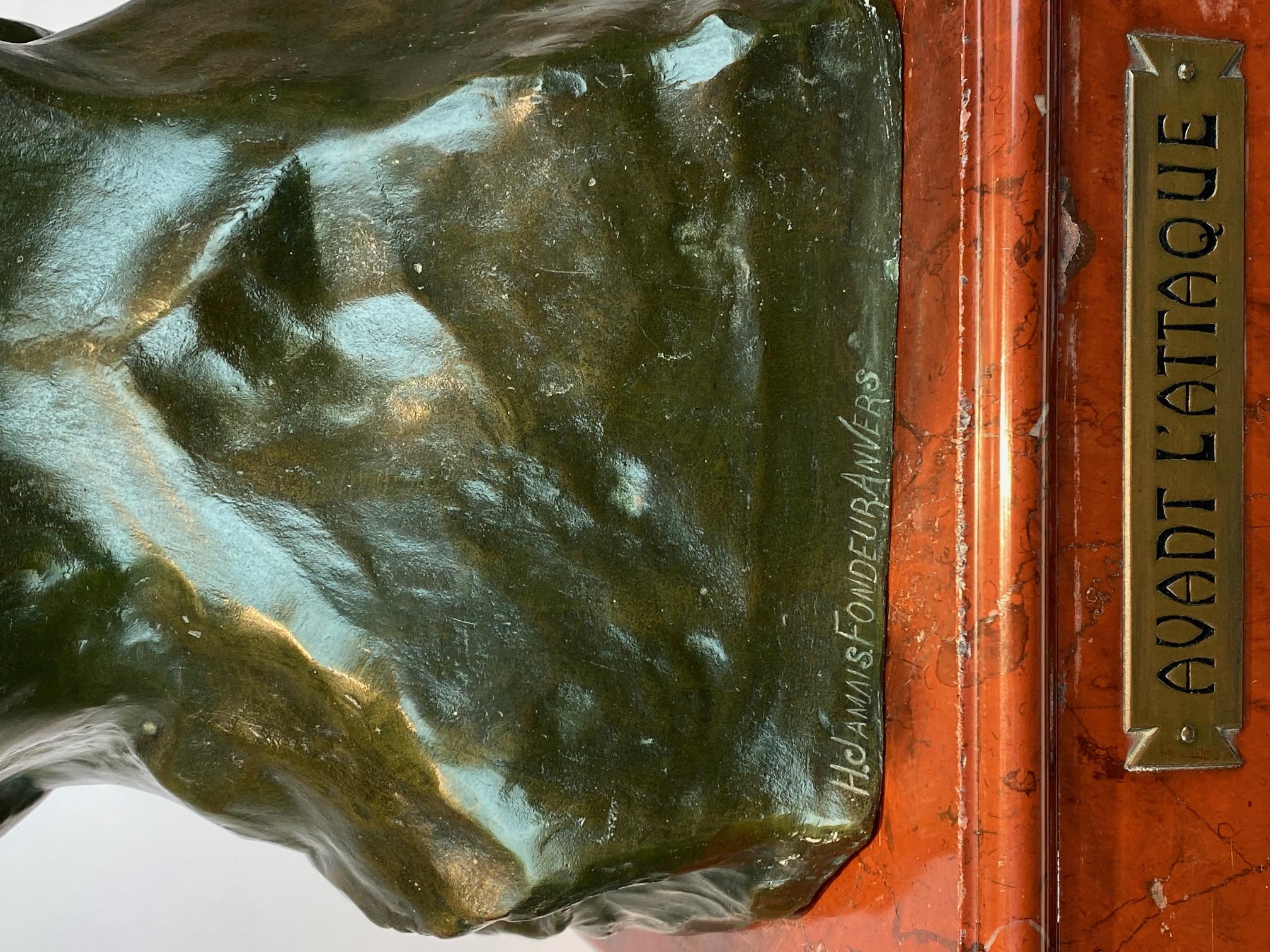 Bronzo A  scultura in bronzo di Alfons Lambert Baggen (1862-1937). in vendita
