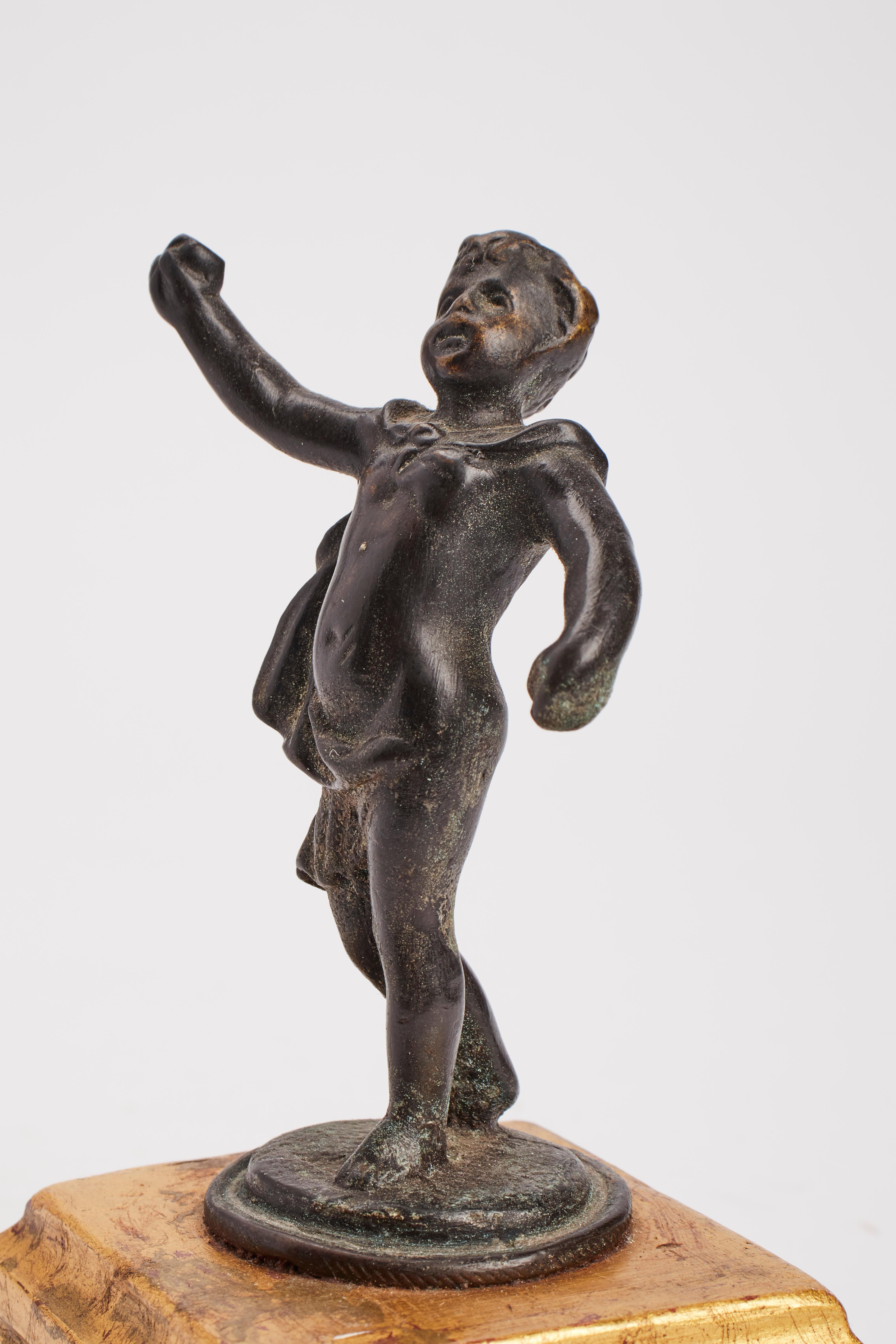19th Century A bronze sculpture depicting a putto, Italy 1870. For Sale