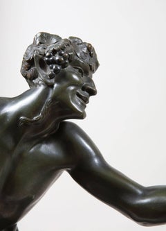 Bronze Sculpture Figural Group of a Dancing Satyr and Bacchante