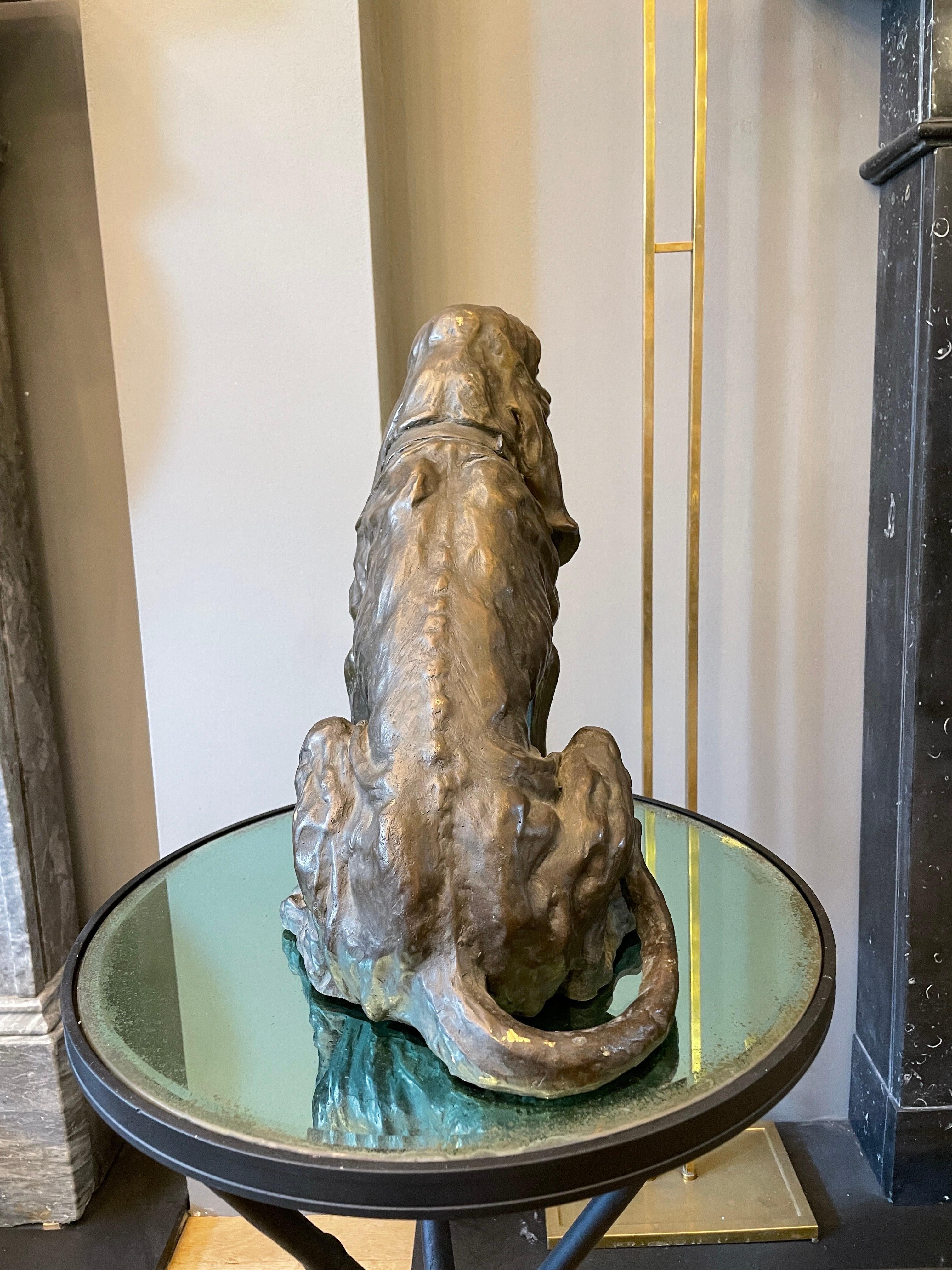 European Bronze Sculpture of a Gun Dog For Sale