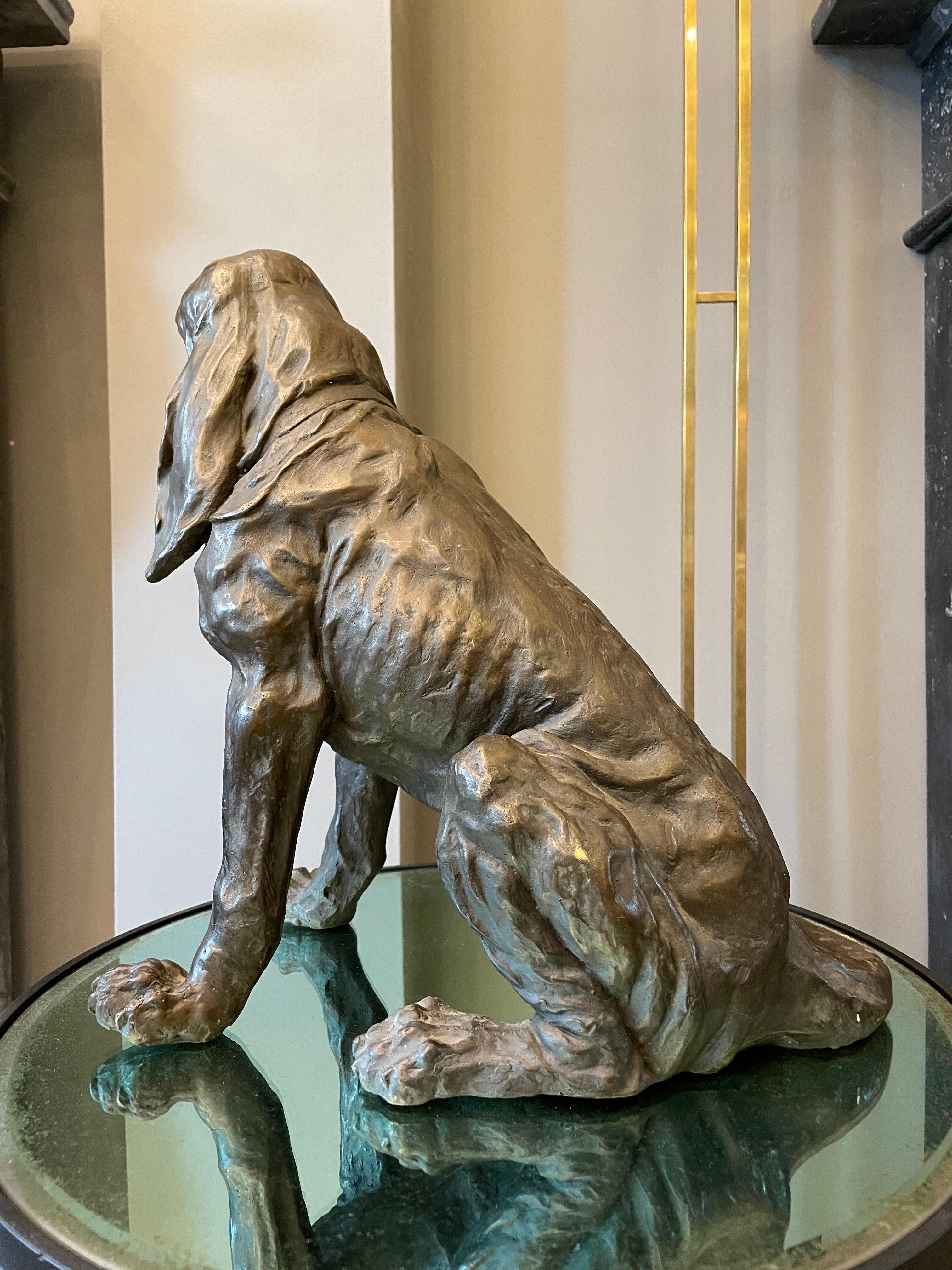 20th Century Bronze Sculpture of a Gun Dog For Sale