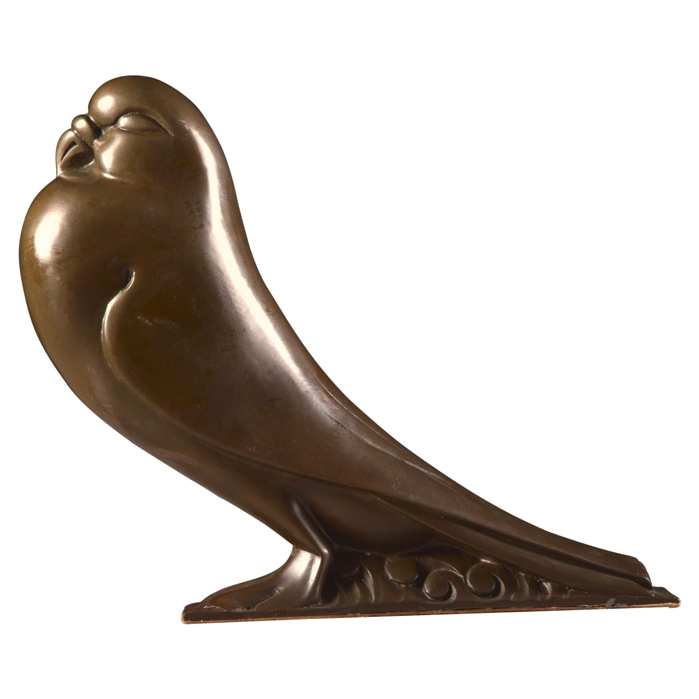 Bronze Sculpture of a Pigeon in Art Deco Style