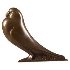 Bronze Sculpture of a Pigeon in Art Deco Style
