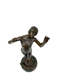 Statua di bronzo di Charles Louchet, Francia, '1854-1936'.