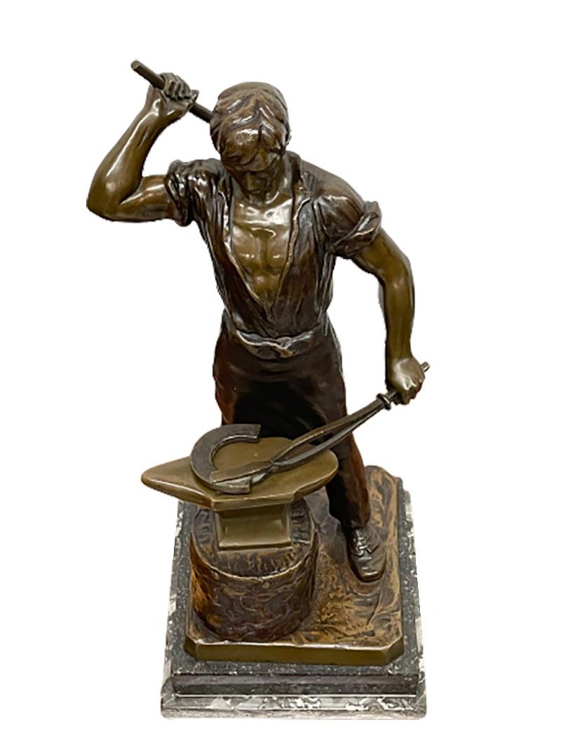 Bronze Statue of a Farrier In Good Condition For Sale In Delft, NL