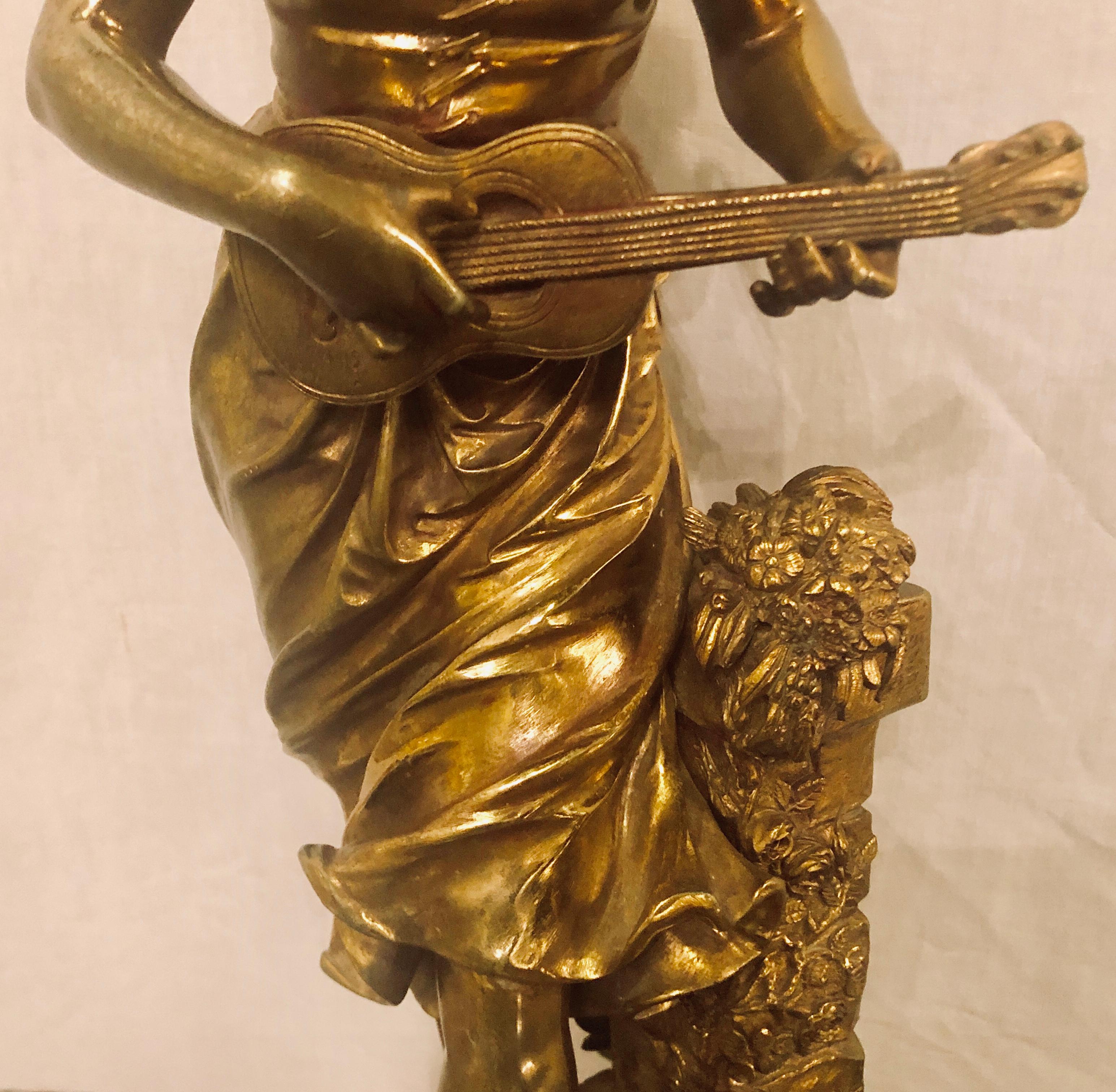 Neoclassical Bronze Statue of a Young Lady 