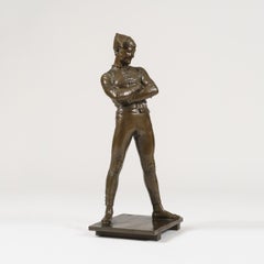 Statue d'Arlequin en bronze ancien de René de Saint-Marceaux