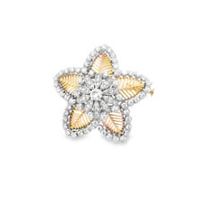 Broche en or, platine et diamant By Cuzi