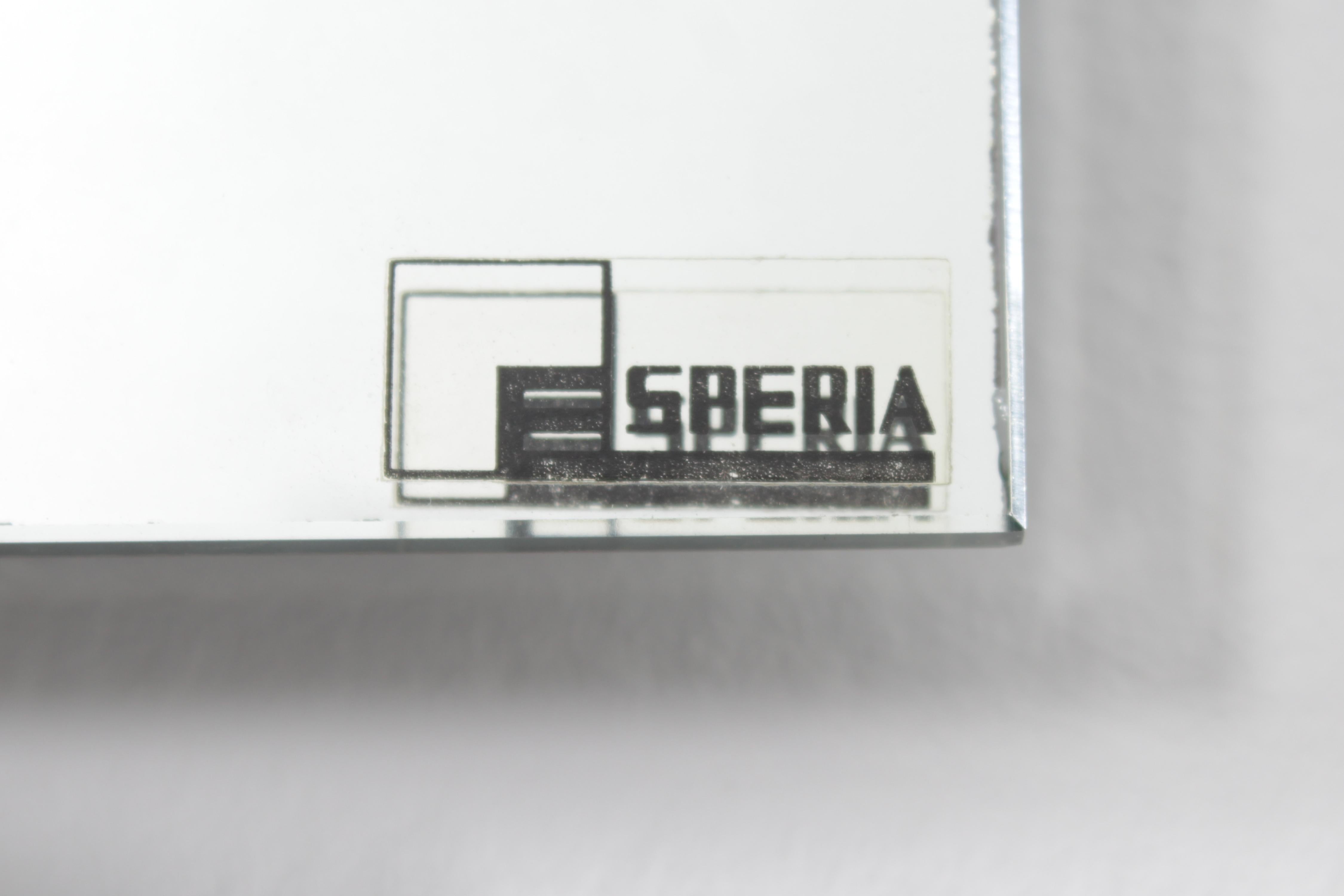 Fin du 20e siècle Miroir mural rectangulaire avec cadre en laiton doré A. Brotto pour Esperia, Italie, années 70 en vente