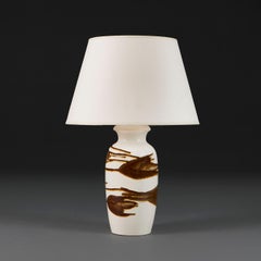 A brown drip glaze art pottery lamp