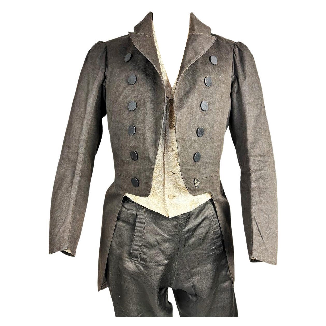 Redingote marron pour homme élégant français - Epoque Louis Philippe Circa 1830 en vente