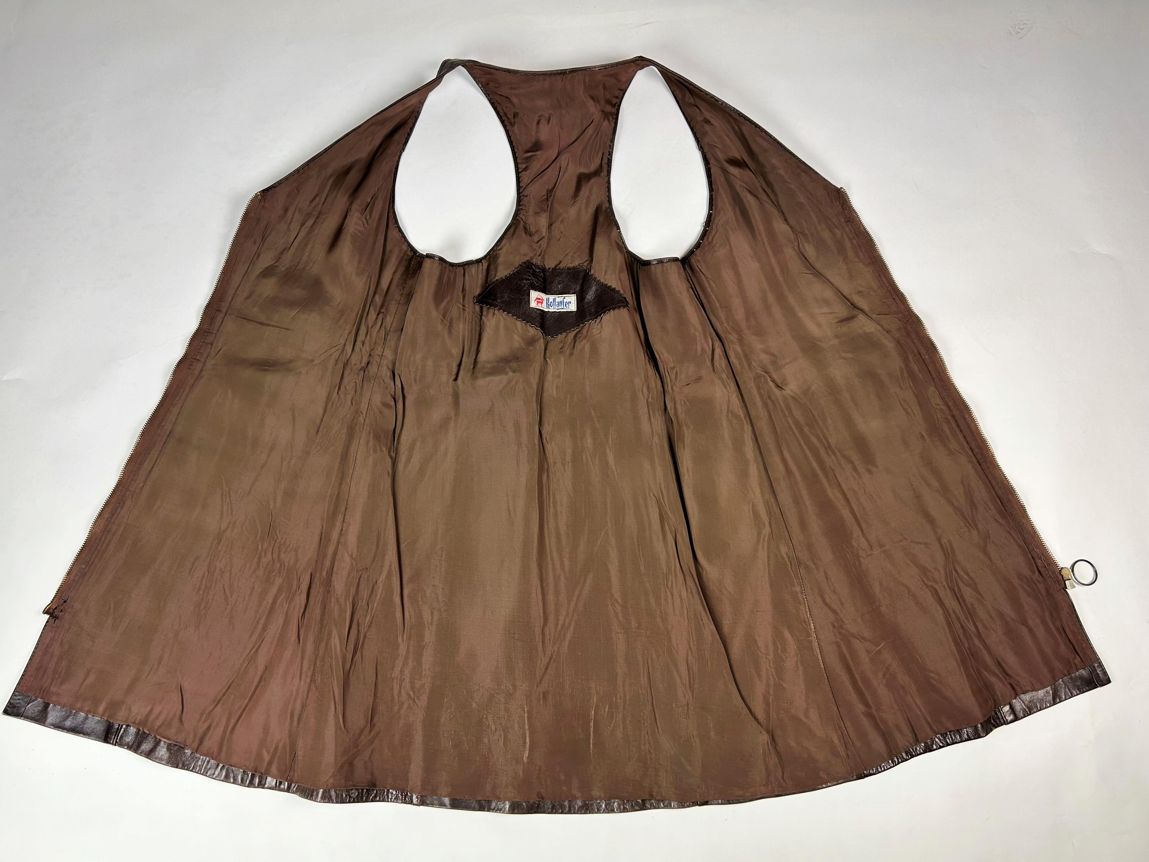 Black A Brown lambskin Mini-Dress Circa 1975 For Sale