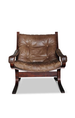 Brown Leather Westnofa Siesta Lounge Chair Scandinavian Modern Ingmar Relling