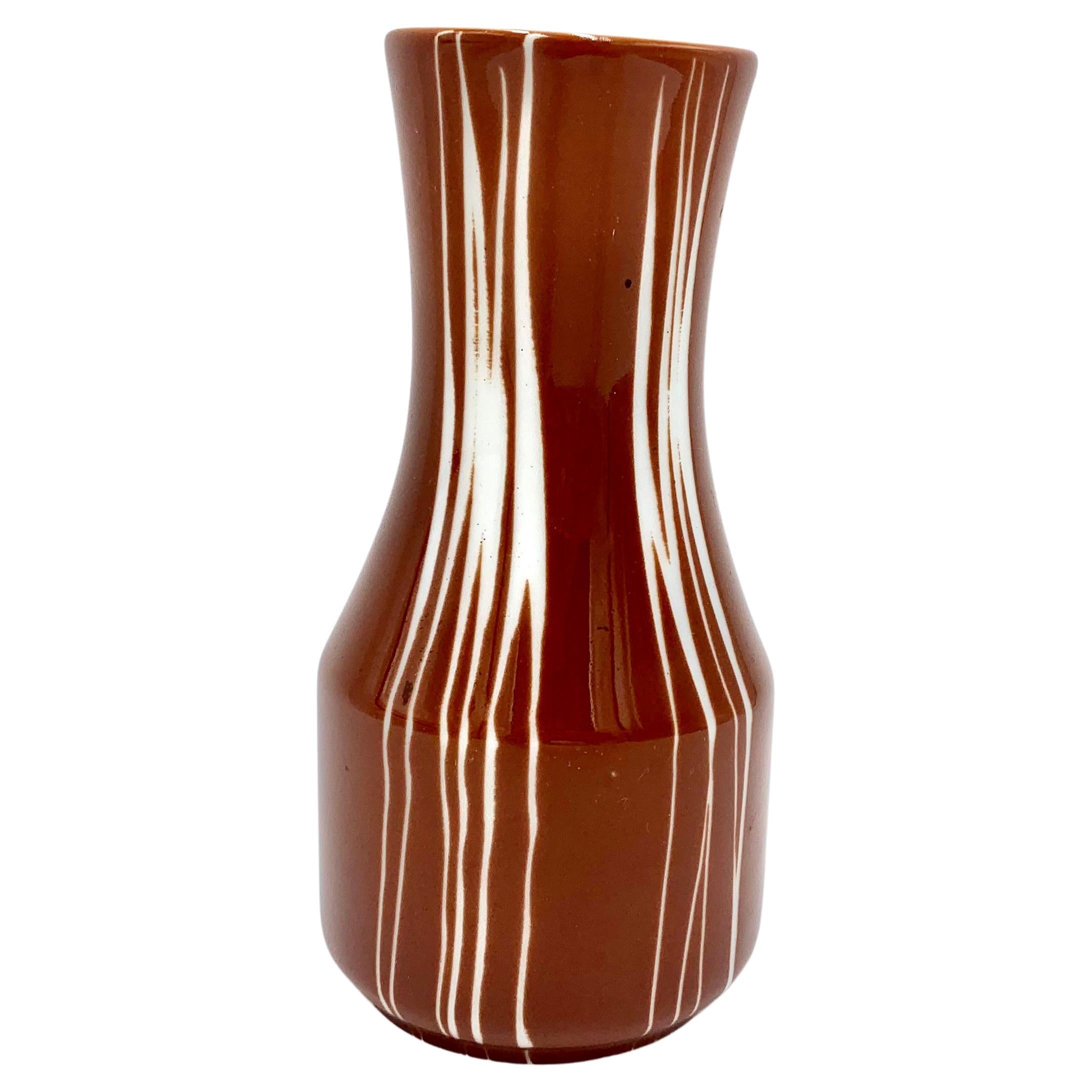 Brown Midcentury Vase, Wawel, Poland New Look, 1960s For Sale