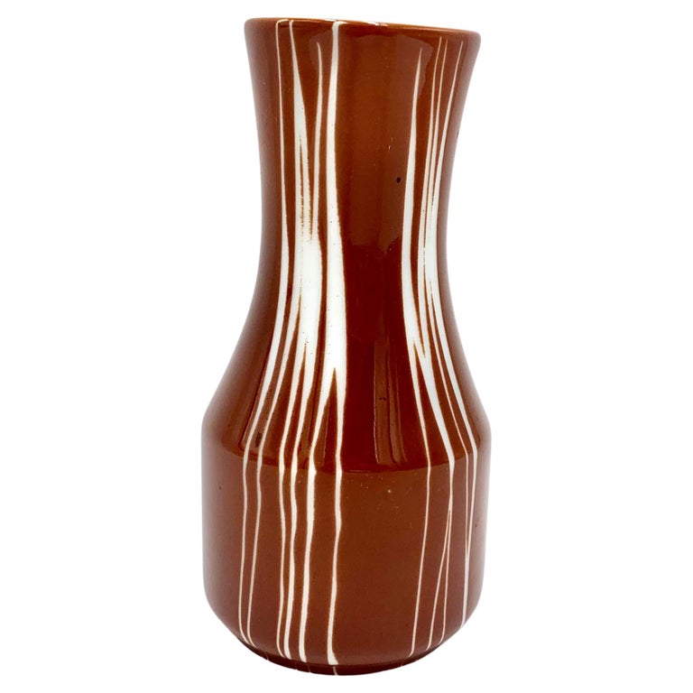 Brown Midcentury Vase, Wawel, Poland New Look, 1960s For Sale at 1stDibs