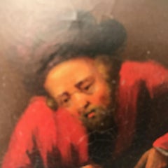 Tabacchiera rotonda Brunswick, dipinta con un banchiere